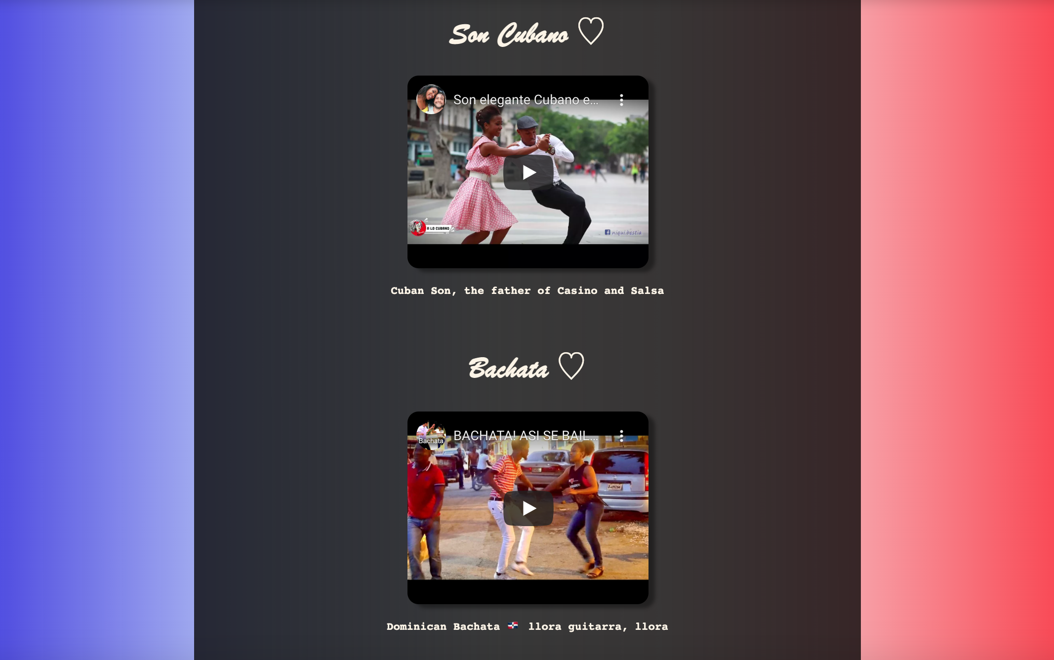 picture of website, caribbean dances - Sunniva Unsgård